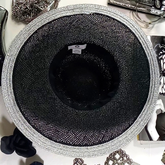 100% Paper Brim with Shimmery Silver Metallic Trim - Picture 9 of 14